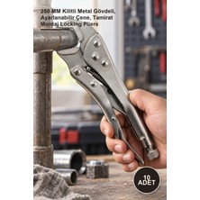 Yenilig 10 Adet 10 Inç Ayarlı Pense – 250 mm Kilitli Metal Gövdeli, Ayarlanabilir Çene, Tamirat Montaj Locking Pliers