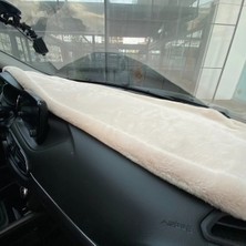Nemere İthalat Yumuşak Tüylü Oto Torpido Bagaj Üstü Örtü Peluş Halı Bej 130X40CM Nemere Ithalat