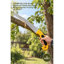 Yenilig 4 Adet Orta Dişli Budama Testeresi – 270 mm Eğri Çelik Bıçaklı Sarı-Siyah Plastik Sap, Ağaç Budama Garden Pruning Saw