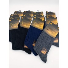 Warmen Erkek Yün Soket Çorap; Kışlık; Asorti 12 Li Paket (40-44)