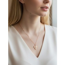Ayen Accessories Kadın Gold Yaprak Figürlü Taşlı Çelik Kolye – Zarif ve Şık Kolye
