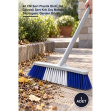 Yenilig 1 Adet Bahçe Çalı Fırçası – 40 cm Sert Plastik Blok, Gri Gövdeli Sert Kıllı Dış Mekan Süpürgesi, Garden Brush