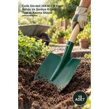 Yenilig 10 Adet Inşaat Küreği – Çelik Gövdeli 25X30 cm Yeşil Bahçe ve Şantiye Küreği, Toprak Kazma Shovel