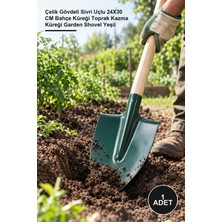 Yenilig 1 Adet Bel Küreği – Çelik Gövdeli Sivri Uçlu 24X30 cm Bahçe Küreği Toprak Kazma Küreği Garden Shovel Yeşil