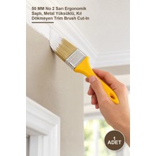 Yenilig 1 Adet Kestirme Boya Fırçası – 50 mm No 2 Sarı Ergonomik Saplı, Metal Yüksüklü, Kıl Dökmeyen Trim Brush Cut-In