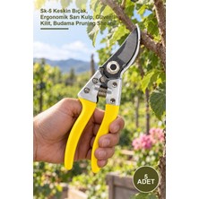 Yenilig 5 Adet Çelik Ağızlı Bağ Makası – Sk-5 Keskin Bıçak, Ergonomik Sarı Kulp, Güvenli Kilit, Budama Pruning Shears