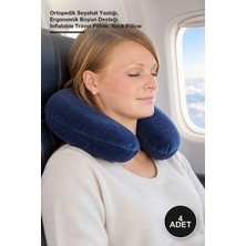 Yenilig 4 Adet Şişme Boyun Yastığı – Ortopedik Seyahat Yastığı, Ergonomik Boyun Desteği, Inflatable Travel Pillow, Neck Pillow