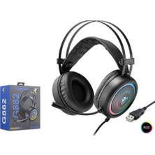 Nusrat Bilişim Nodar G882 USB Rgb 7.1 Surround Over-Ear Mikrofonlu Gaming Kulaklık Siyah
