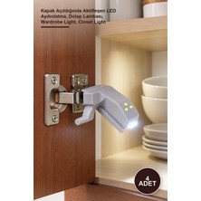 Yenilig 4 Adet Dolap Içi Otomatik Aydınlatma Lambası – Kapak Açıldığında Aktifleşen LED Aydınlatma, Dolap Lambası, Wardrobe Light, Closet Light