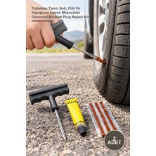 Yenilig 2 Adet Araç Lastik Tamir Kiti – Tubeless Tamir Seti, Fitil ve Yapıştırıcı Içeren Motosiklet Otomobil Bisiklet Plug Repair Kit