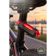 Yenilig 1 Adet Bisiklet Arka Stop Lambası – Şarjlı Arka Işık 4 Modlu Uyarı Lambası Rear Tail Light, Kolay Kullanım