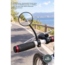 Yenilig 10 Adet Bisiklet Dikiz Aynası – Gidon Aynası, Ayarlanabilir Esnek Ayna, Dağ ve Yol Bisikleti Uyumlu, 17 cm Boy, 6,8 cm Ayna Çapı, Mirror Rearview