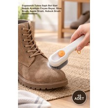 Yenilig 10 Adet Hazneli Temizlik Fırçası – Ergonomik Tutma Saplı Bot Süet Nubuk Ayakkabı Fırçası Beyaz, Shoe Brush, Suede Brush, Nubuck Brush