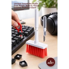 Yenilig 4 Adet Klavye ve Kulaklık Temizleme Seti – Çift Başlı Temizlik Kiti, Naylon Fırça, Sünger, Metal Uç, Keycap Çektirme, Keyboard Cleaner