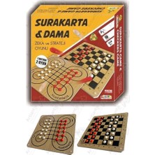 Surakarta Dama Zeka ve Strateji Oyunu 1 Paket Surakarta ve Dama Oyunu Ahşap Çift Yönlü