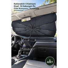 Yenilig 5 Adet Araba Ön Cam Güneşlik Şemsiye – Katlanabilir 5 Katmanlı Elyaf, 10 Kaburgalı Ön Cam Koruyucu, Sunshade