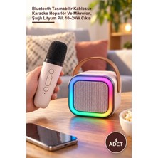 Yenilig 4 Adet Karaoke Mikrofon Hoparlör Seti – Bluetooth Taşınabilir Kablosuz Karaoke Hoparlör ve Mikrofon, Şarjlı Lityum Pil, 10–20W Çıkış