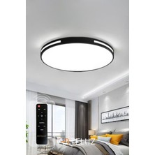 Modern Yuvarlak Tavan LED Avize Uzaktan Kumandalı 3 Renk Işıklı Dimmerli 100W