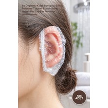 Yenilig 500 Adet Kulak Bonesi – Su Geçirmez Kulak Koruyucu Şeffaf Polietilen Tasarım Elastik Bantlı Unisex Ear Cap Ear Protector