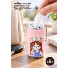 Yenilig 10 Adet Taşınabilir Konserve Islak Mendil – Anahtarlıklı Yeniden Doldurulabilir Kabı, Taşınabilir Wet Wipes Holder