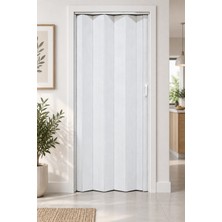 navagrey Pro Akordiyon Kapı Ahşap Desenli Beyaz 85 x 203 cm