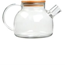 Pileli Store Bambu Kapaklı Borosilikat Cam Demlik 1000ML ROYALEKS-CM-2000