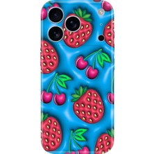 Senada iPhone 17 Pro / 18 Pro Kılıf Desenli Baskılı Tpu Rubber Kapak Silikon Kiraz Çilek
