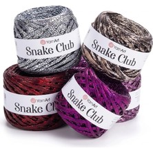 Yarnart Snake Club Fuşya Desenli Hobi El Örgü Ipi 5108