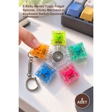 Yenilig 5 Adet Mekanik Switch Stres Çarkı – 5 Kollu Renkli Tuşlu Fidget Spinner, Clicky Mechanical Keyboard Switch Oyuncak