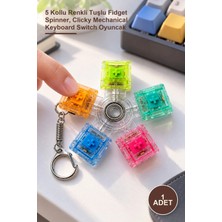 Yenilig 1 Adet Mekanik Switch Stres Çarkı – 5 Kollu Renkli Tuşlu Fidget Spinner, Clicky Mechanical Keyboard Switch Oyuncak