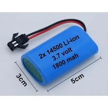 Mam Shop Mamshop BMS Korumalı Orion Marka 3.7 Volt 1800 Mah Uzaktan Kumandalı Araba Pili 14500 Li-On Siyah Soketli Araba Pili Yanında Şarj Kablosu Aa Pil
