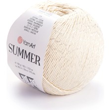 Yarnart Summer Koyu Krem Pamuklu Merserize El Örgü Ipi 06