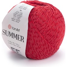Yarnart Summer Kırmızı Pamuklu Merserize El Örgü Ipi 16