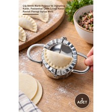Yenilig 2 Adet Pratik Hamur Kapatma Aparatı – Çiğ Börek Mantı Poğaça ve Dumpling Kalıbı, Paslanmaz Çelik Tırtıklı Kenar Ravioli Pierogi Gyoza Mold