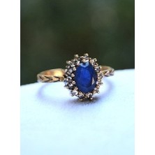 Oval Safir Yüzük - Mavi - Stoneage