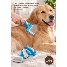 Yenilig 1 Adet Evcil Hayvan Tarak ve Tüy Kesme Aleti – Çiftli Trimmer ve Pet Tarak, Islak ve Kuru Kullanım, Masajlı Fırça, Pet Comb Trimmer