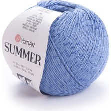 Yarnart Summer Mavi Pamuklu Merserize El Örgü Ipi 26