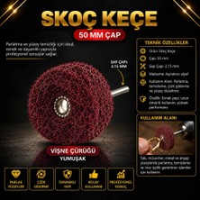 Torna Türk Saplı Skoç Keçe Polisaj Ucu Çap 50 mm vişneçürüğü renk
