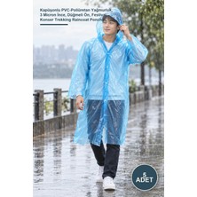 Yenilig 5 Adet Ince Şeffaf Yağmurluk – Kapüşonlu Pvc-Poliüretan Yağmurluk, 3 Micron Ince, Düğmeli Ön, Festival Konser Trekking Raincoat Poncho