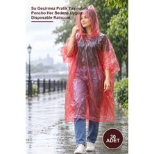 Yenilig 30 Adet Tek Kullanımlık Yağmurluk – Su Geçirmez Pratik Taşınabilir Poncho Her Bedene Uygun Disposable Raincoat