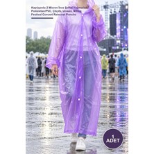 Yenilig 1 Adet Naylon Cep Yağmurluk – Kapüşonlu 2 Micron Ince Şeffaf Yağmurluk, Poliüretan/pvc, Çıtçıtlı, Unisex, Miting Festival Concert Raincoat Poncho