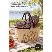 Yenilig 1 Adet Küçük Oval Piknik Sepeti – A Kalite Plastik Malzemeli Taşıma Sepeti, Oval Model, Picnic Basket