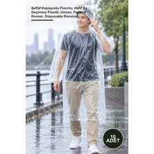 Yenilig 10 Adet Tek Kullanımlık Yağmurluk – Şeffaf Kapüşonlu Poncho, Hafif Su Geçirmez Plastik, Unisex, Festival Konser, Disposable Raincoat