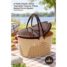 Yenilig 2 Adet Büyük Oval Piknik Sepeti – A Kalite Plastik, Rahat Taşınabilir Tasarım, Piknik Basket Picnic Basket