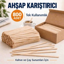 Optimex Ahşap Karıştırıcı 800 Adet Tek Kullanımlık Kahve ve Çay Karıştırma Çubuğu