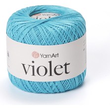 Yarnart Violet Turkuaz Koton Merserize Dantel Örgü Ipi 0008