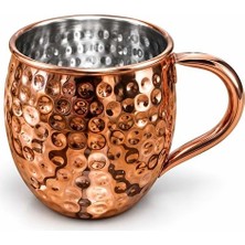 Hediye Fikri Bakır Kaplama Dövme Desenli Kupa Bardak Moscow Mule - 10X8CM