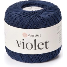 Yarnart Violet Lacivert Koton Merserize Dantel Örgü Ipi 0066