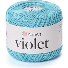 Yarnart Violet Açık Turkuaz Koton Merserize Dantel Örgü Ipi 5353