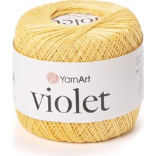 Yarnart Violet Sarı Koton Merserize Dantel Örgü Ipi 4653